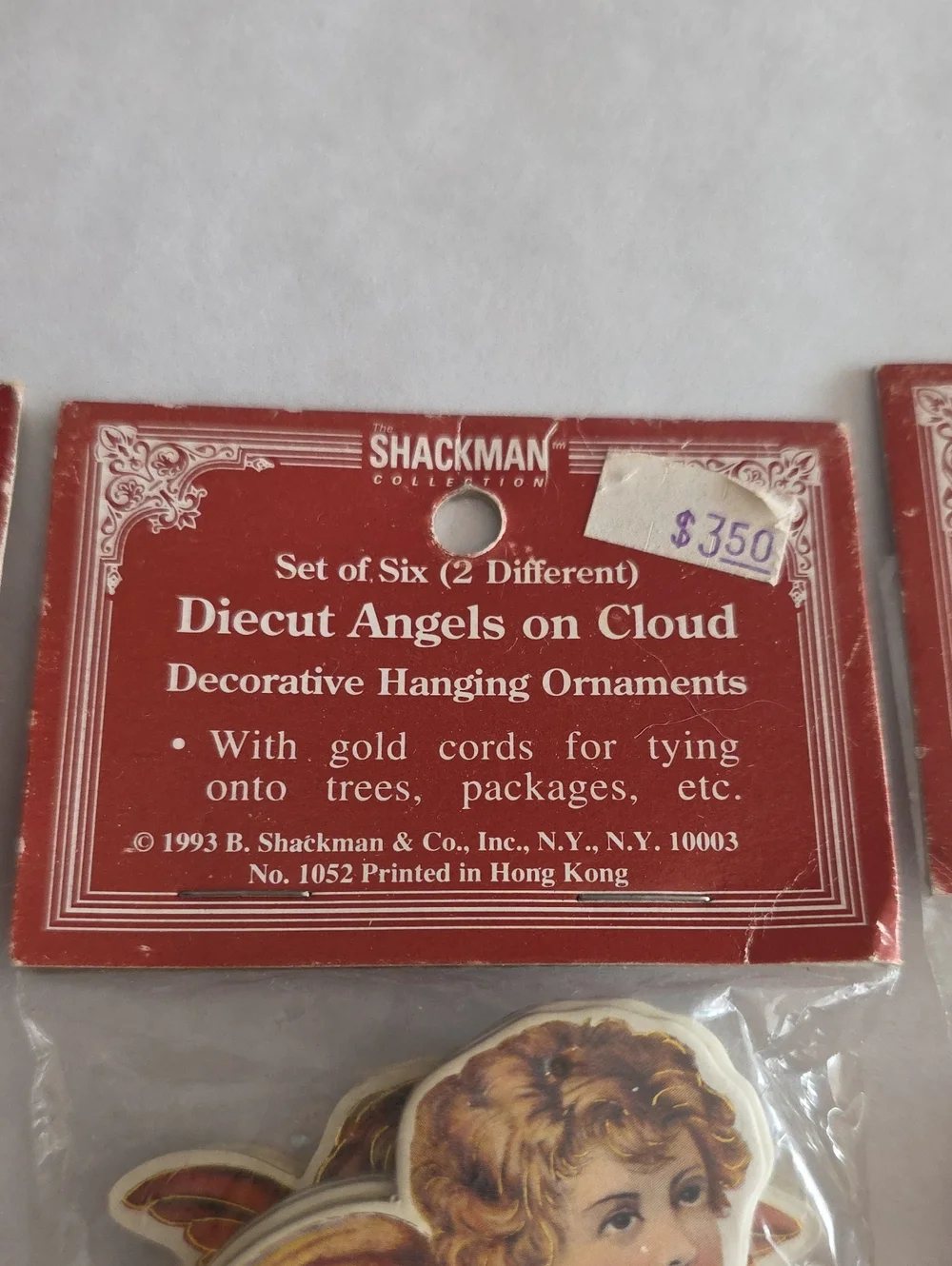 Vintage Angel Cherub Holiday Die-Cut Ornaments Garland Paper Lot 1993 & 1994